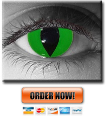 Cat Eye Contacts - Yellow, Green, Red, Blue